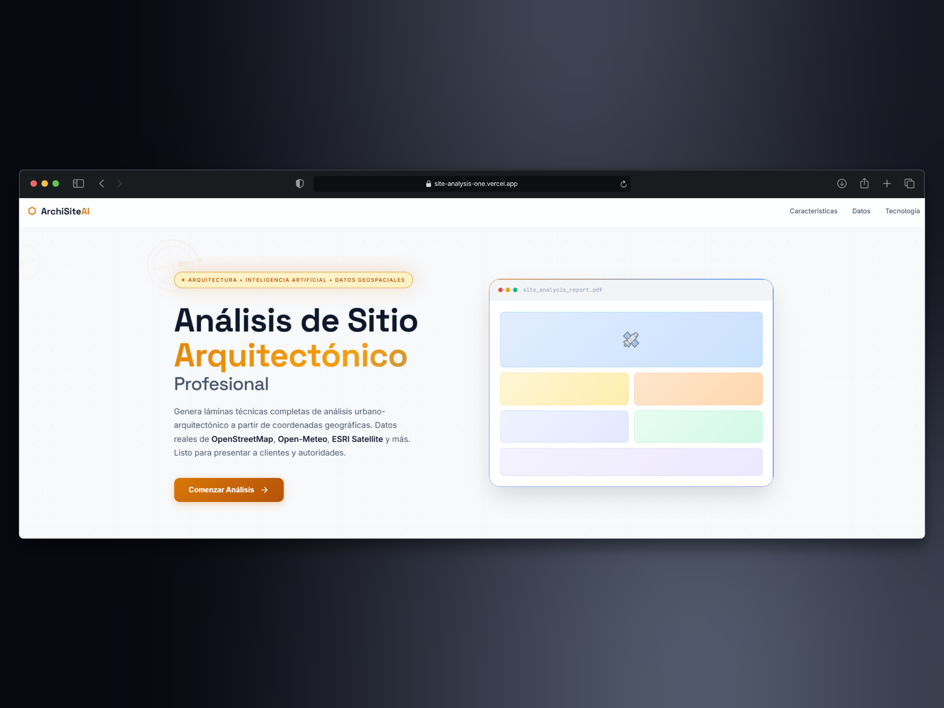 Site Analysis Dashboard